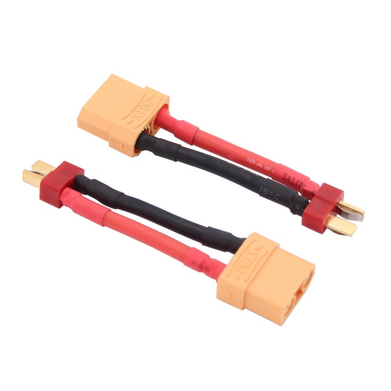 OliYin 3pcs Male T Plug to Female XT90 Connector Converter Adapter with 12awg 1.96inch Wire(Pack of 3) - Image 2